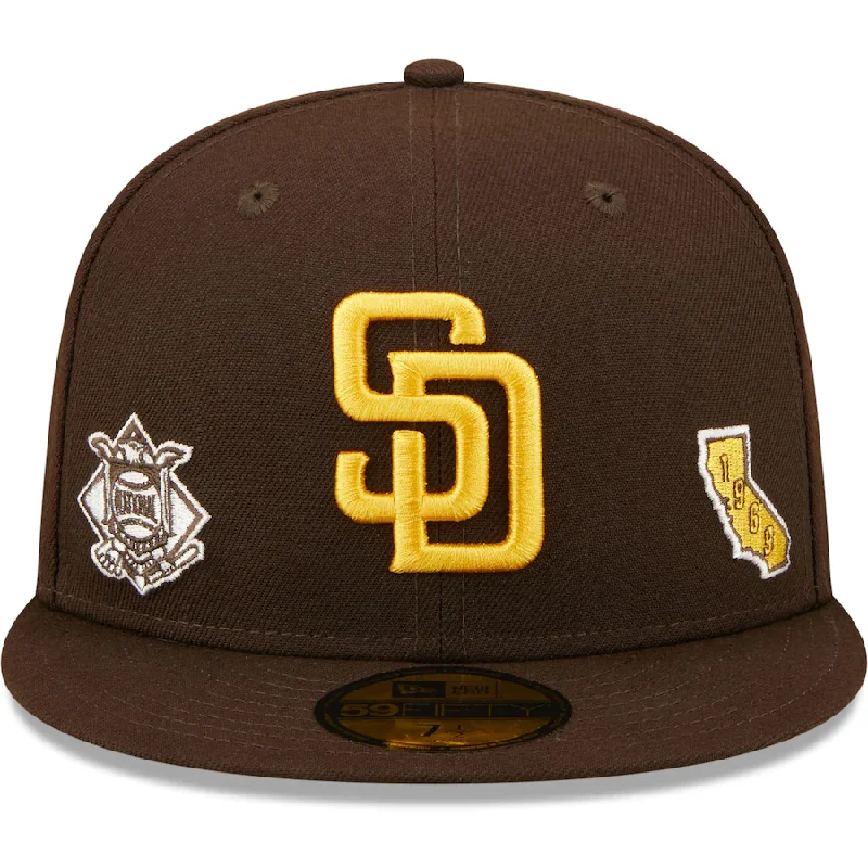 Customizable Hat-New Era San Diego Padres Identity 59FIFTY Fitted Hat - Brown