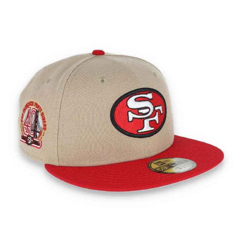 Stylish Knit Hat-Exclusive San Francisco 49ers Official 59FIFTY Fitted, 40th Anniversary Side Patch 59FIFTY Fitted Hat- Khaki