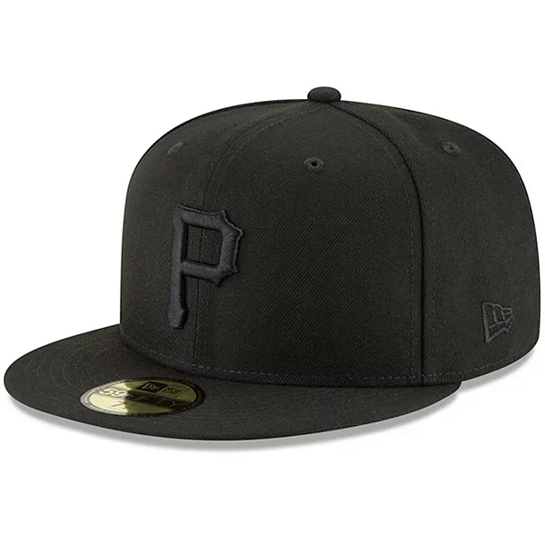 Beach Vacation Hat-PITTSBURGH PIRATES NEW ERA BASIC COLLECTION FITTED 59FIFTY-BLACK AND BLACK