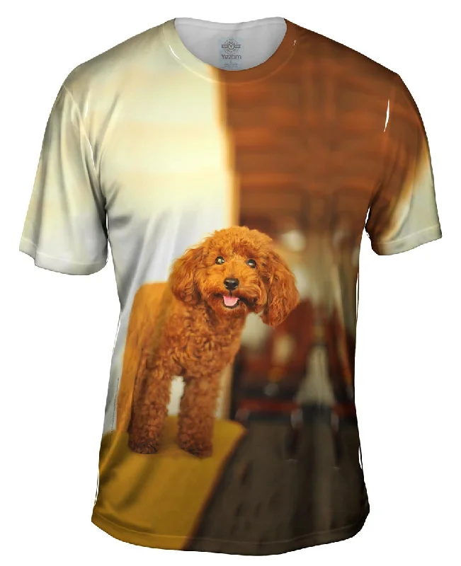 Designer Print T-Shirt-Delightfully Happy Poodle