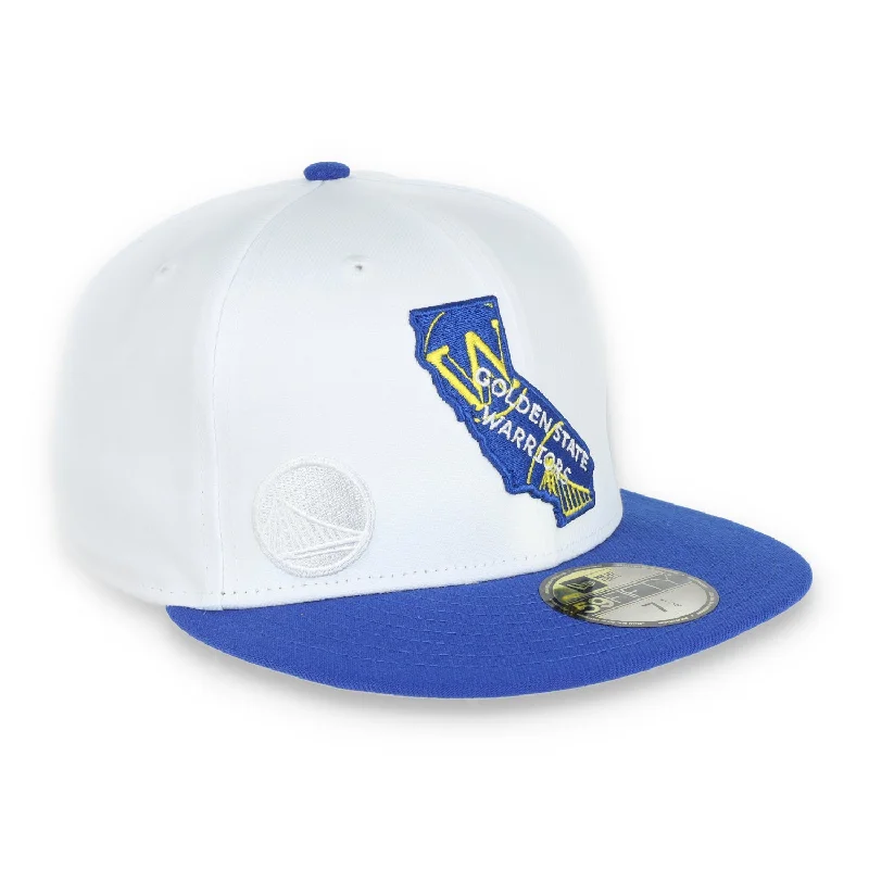 Luxury Outdoor Hat-New Era Golden State Warriors State View E1 59FIFTY-White/Blue