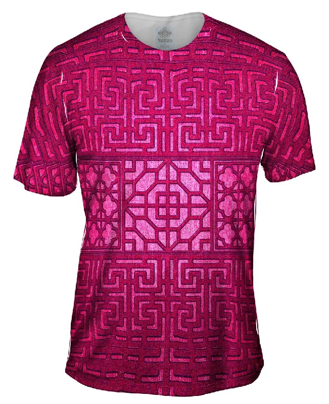 Bold Text T-Shirt-Eastern Tapestry Pink