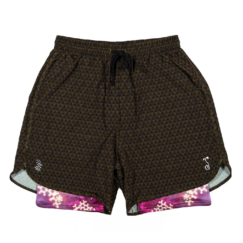 Slim Fit Shorts-LSD Nebula Geometric Athletic Liner Shorts