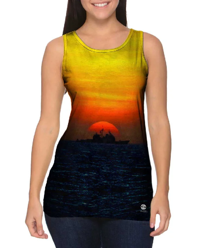 Workout Vest-Ship With Setting Sun