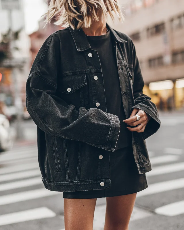 Professional Jacket-The Black Oversized Denim Jacket