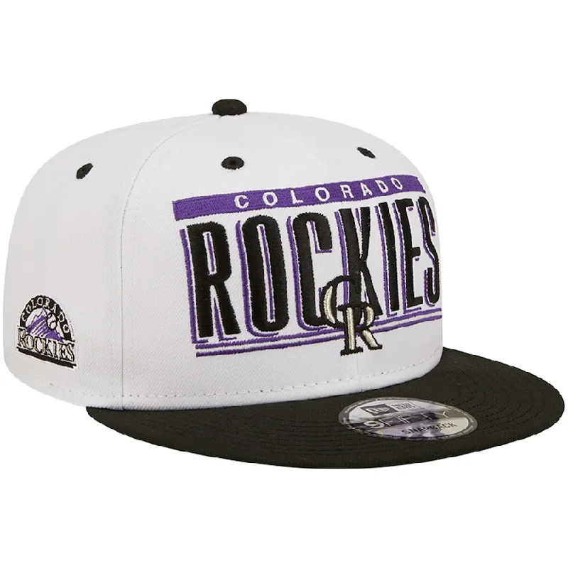 Baseball Hat-New Era Colorado Rockies Retro Title 9FIFTY Snapback Hat - White/Black