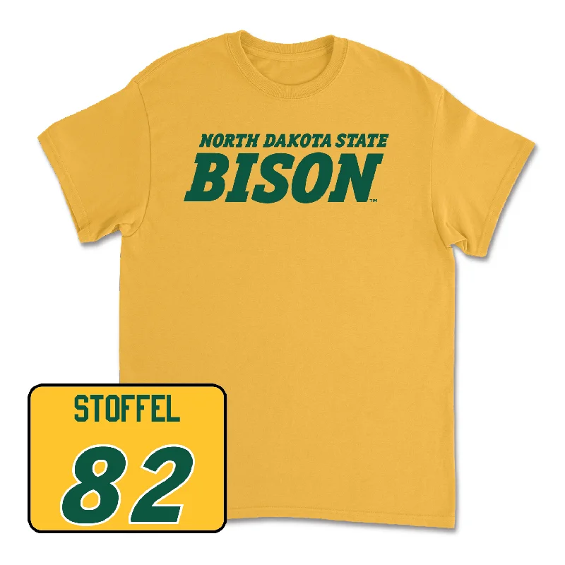 Bold Print T-Shirt-Gold Football Bison Tee - Joe Stoffel