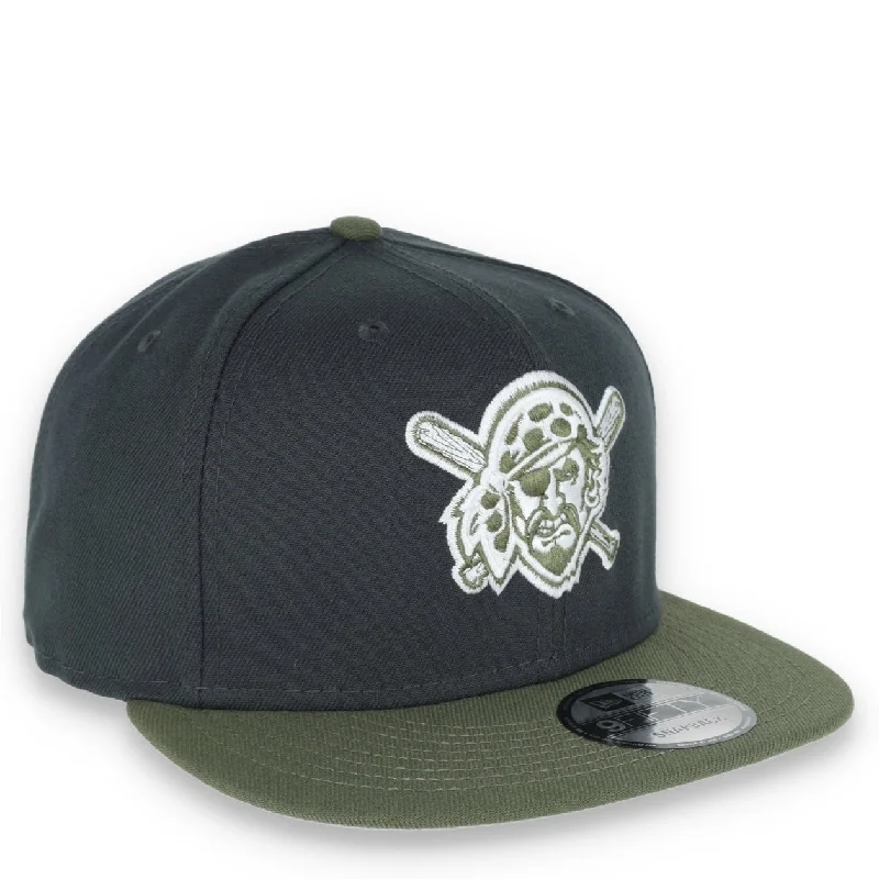 Flat Cap Hat-New Era Pittsburgh Pirates 2-Tone Color Pack 9FIFTY Snapback Hat - Grey/Olive