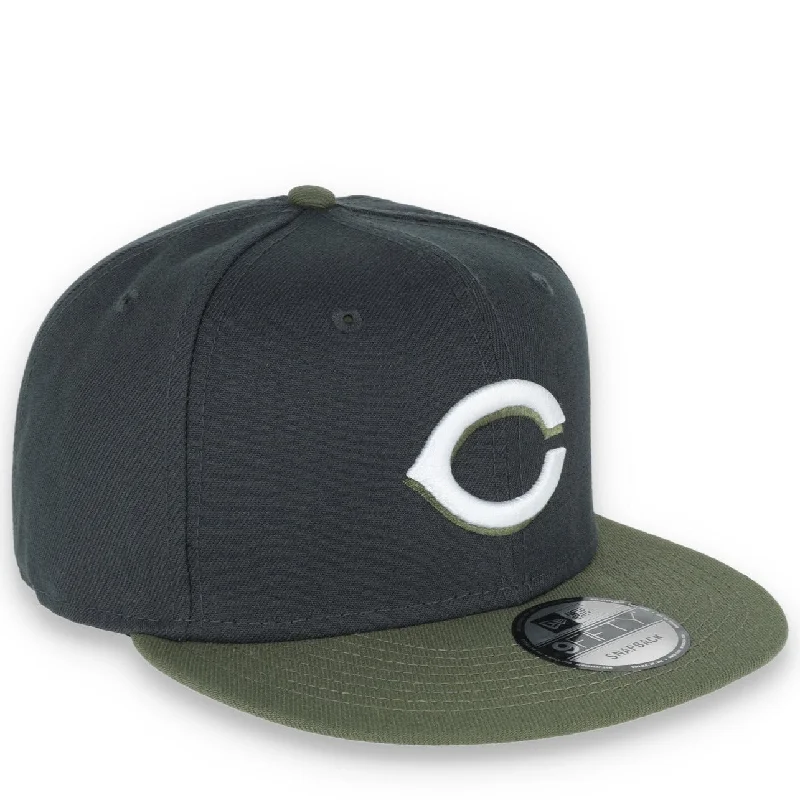 Fashion Hat-New Era Cincinnati Reds 2-Tone Color Pack 9FIFTY Snapback Hat- Grey/Olive