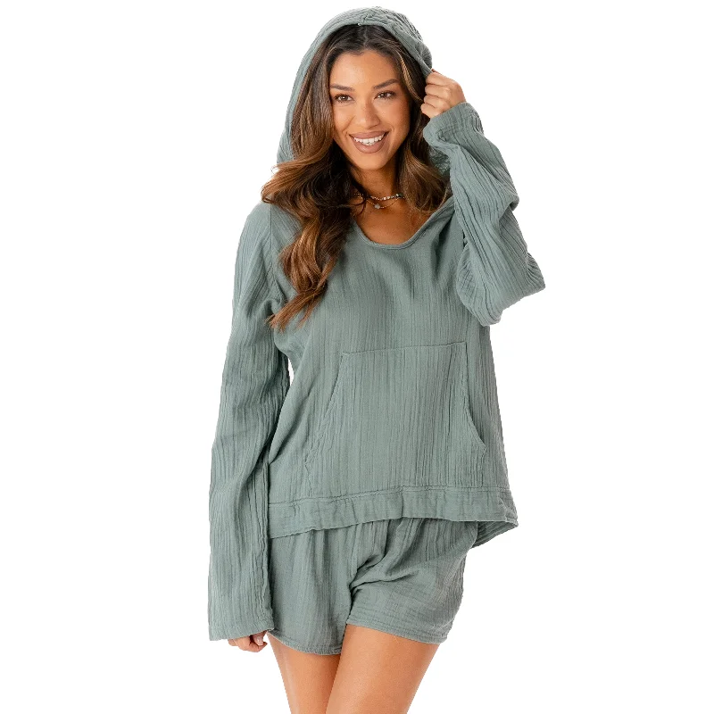 Practical Shorts-Sage Baja Pullover + Shorts Set