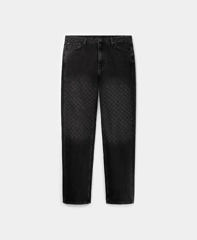 Lounge Pants-Black Amba Monogram Jeans