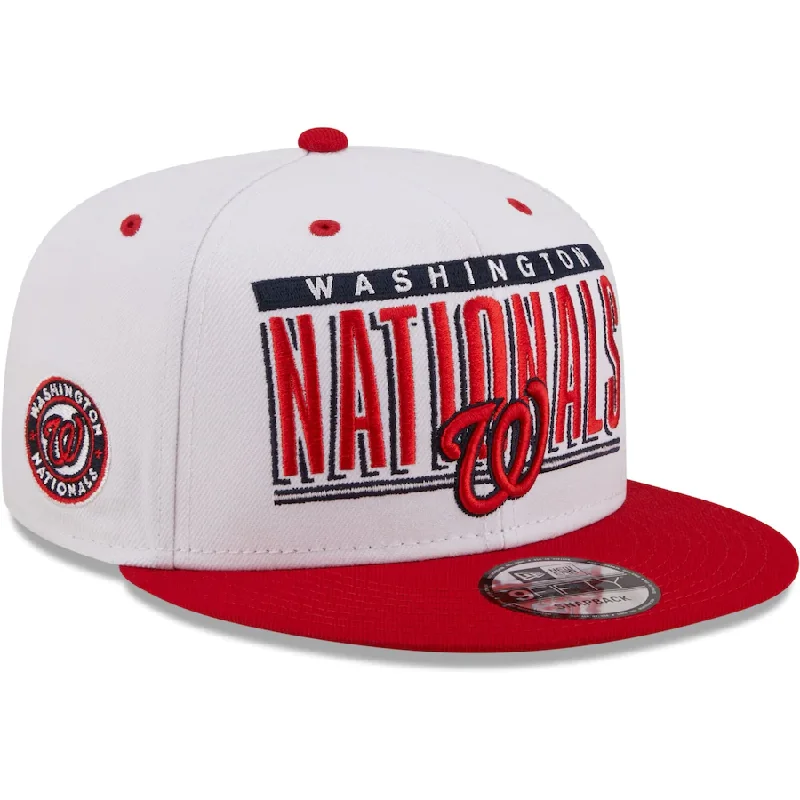 Sun Hat-New Era Washington Nationals Retro Title 9FIFTY Snapback Hat - White/Red