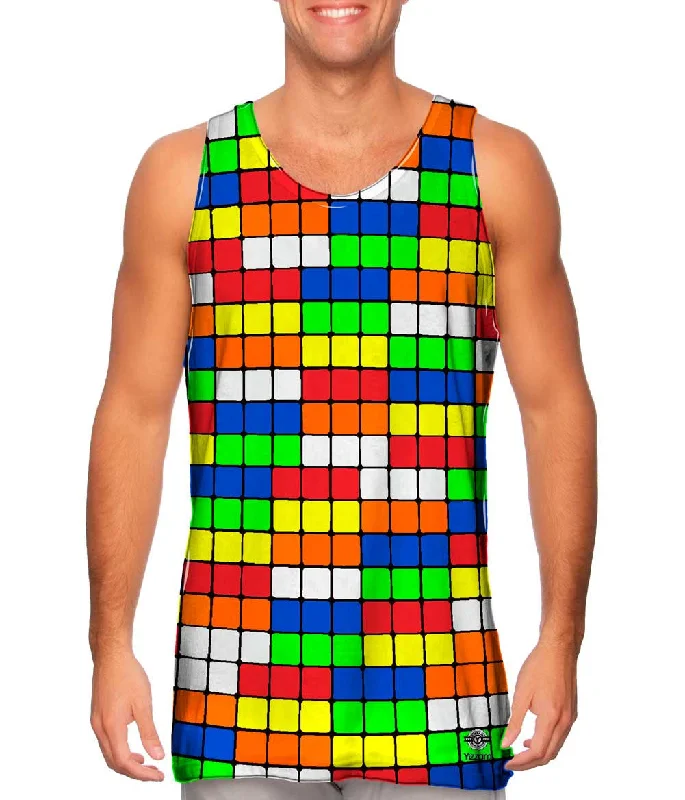 Premium Sports Tank-Rubix Pattern