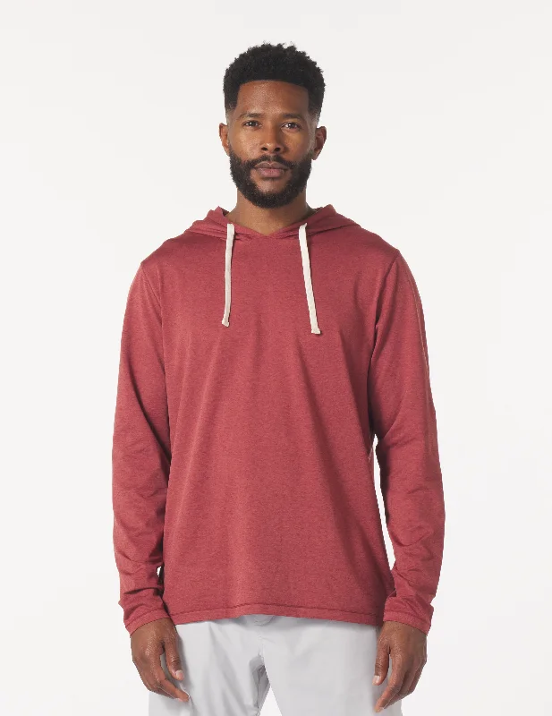 Casual Hoodie-Bedford Hoodie: Brick Red Marble