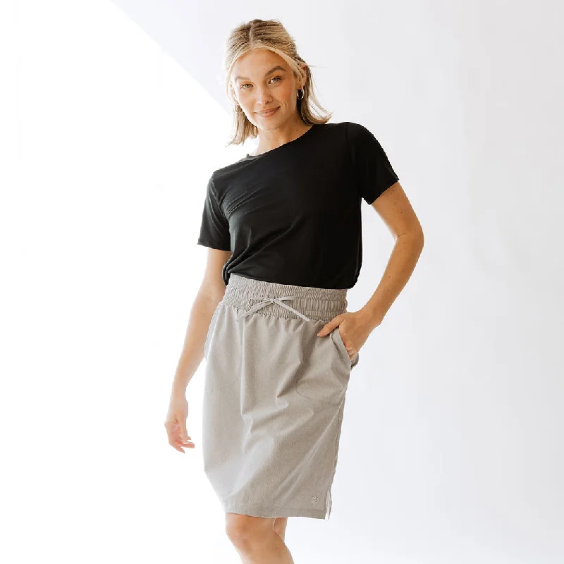 Lounge Pants-The Away Skirt, Heather Grey