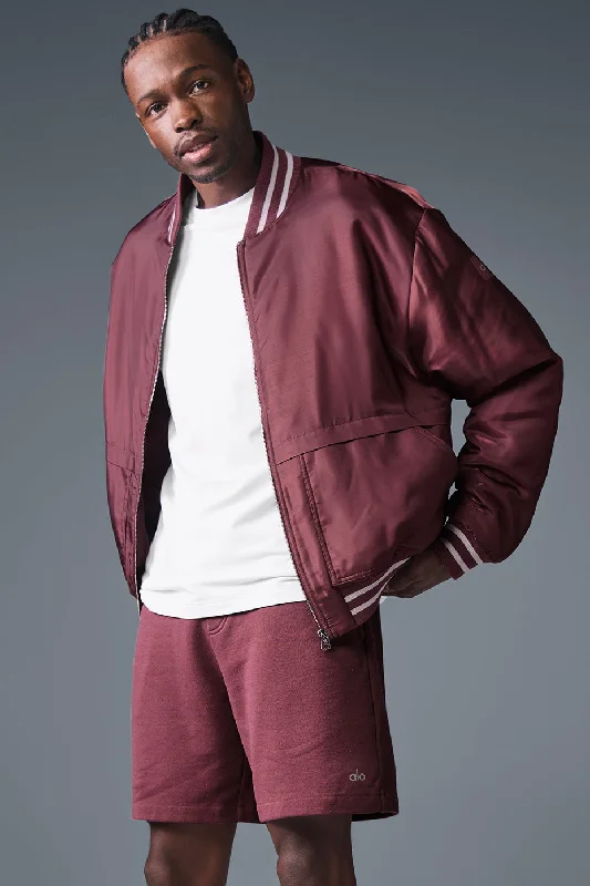 Casual Jacket-Afterglow Varsity Jacket - Burgundy Truffle