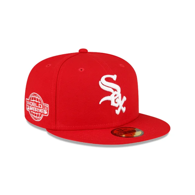 Fashion Icon Hat-NEW ERA CHICAGO WHITE SOX 2005 WORLD SERIES 59FIFTY FITTED-SCARLET