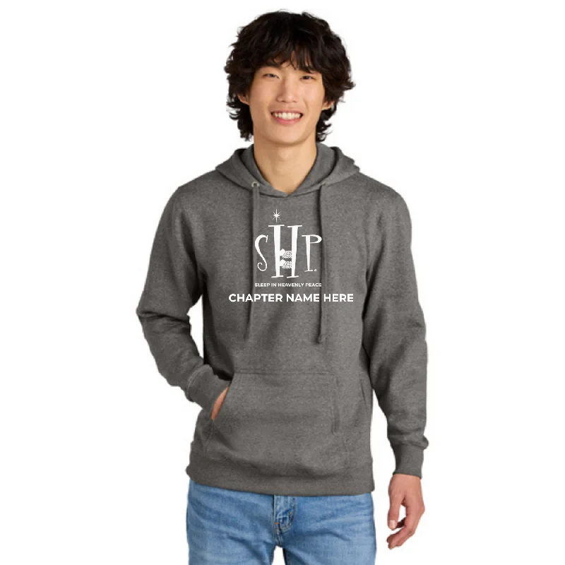 Lightweight Hoodie-Official Staff Hoodie with Chapter Name (Heather Grey) White & Black Print